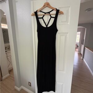 Cecico Black Sleeveless Maxi Dress with Geometric Strappy Back